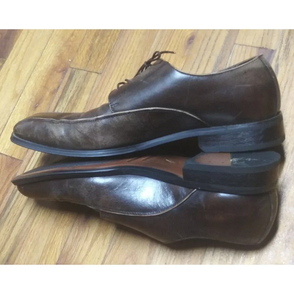 Stafford Men's Dress Shoes Braedon Brown Leather Oxford 12M 19963-8 Handcrafted